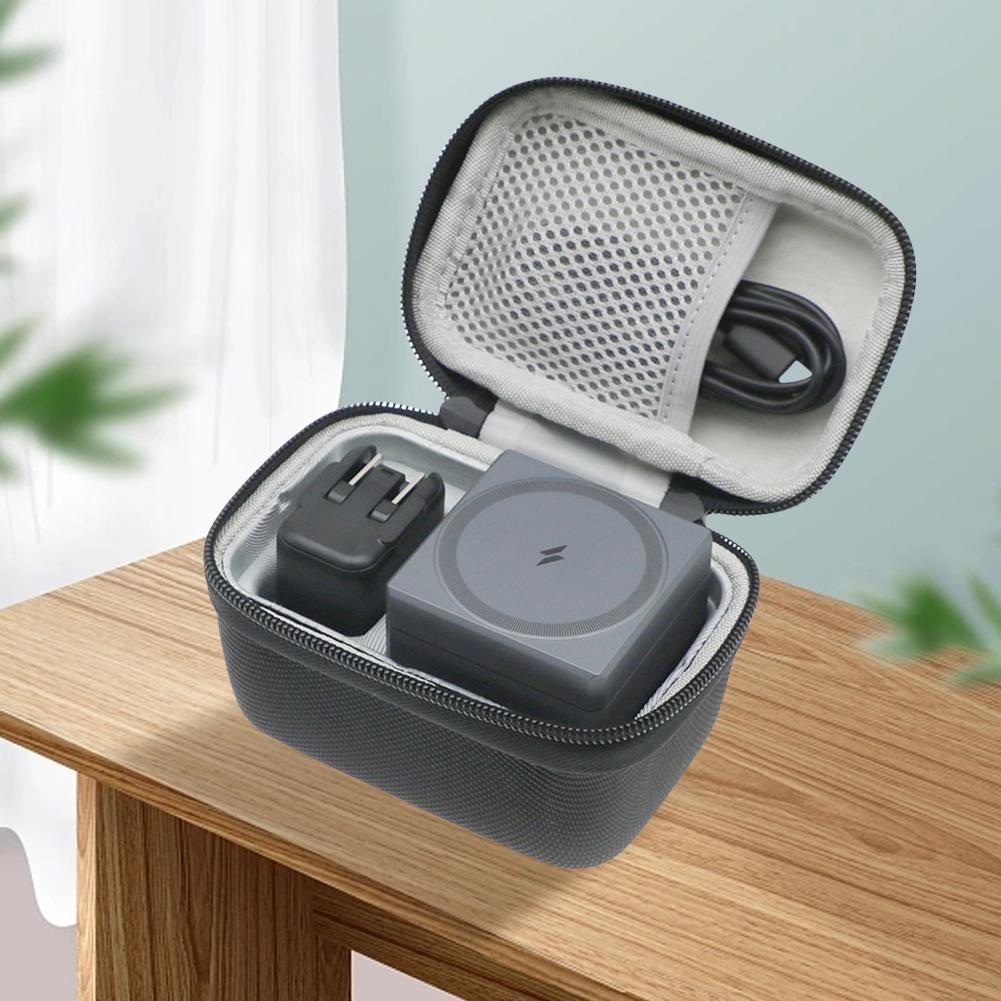 EVA Hard Carrying Case Bag Shockproof Traveling Case with Mesh Pocket Protective Hard Case for Anker 3 in 1 Cube MagSafe Charger