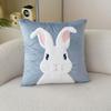 1Pc Easter Bunny Velvet&Faux Fur Pillow Cover-Soft Plush Rabbit Design,Zipper Closure, No Insert Included