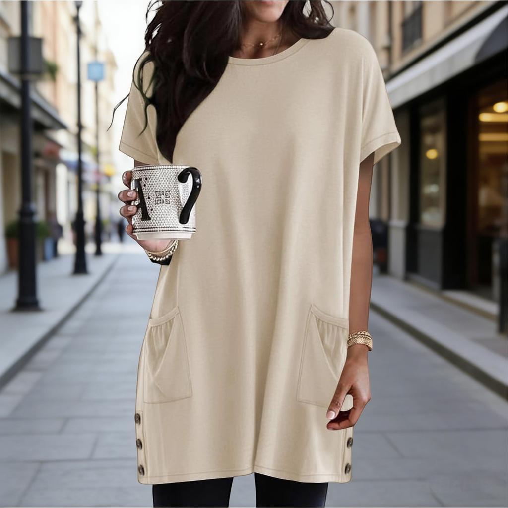 Womens Spring Tops Loose Fit Summer Shirts for Women Casual Tunic Womens Summer Shirts with Button Womens Summer Tops Dressy Casual for Daily Wear