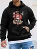 Mount Fuji Cherry Blossom Red Sun Japanese Style Retro Illustration Pattern Trendy Brand Print Casual Sports Outdoor Unisex Hoodie Long Sleeve Sweatsh