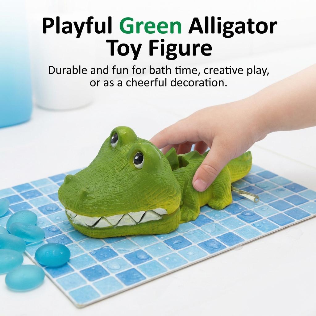 Resin Crocodile Ornament for Home Office Aquarium Decoration with Oxygen Pump Connection