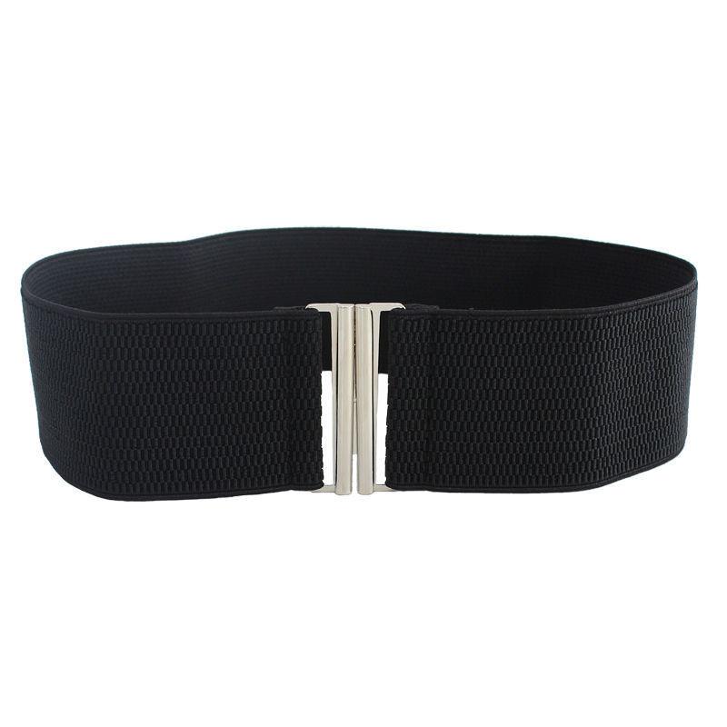 Stylish Women's Black Elastic Waist Belt For Dresses And Coats Perfect For All Seasons