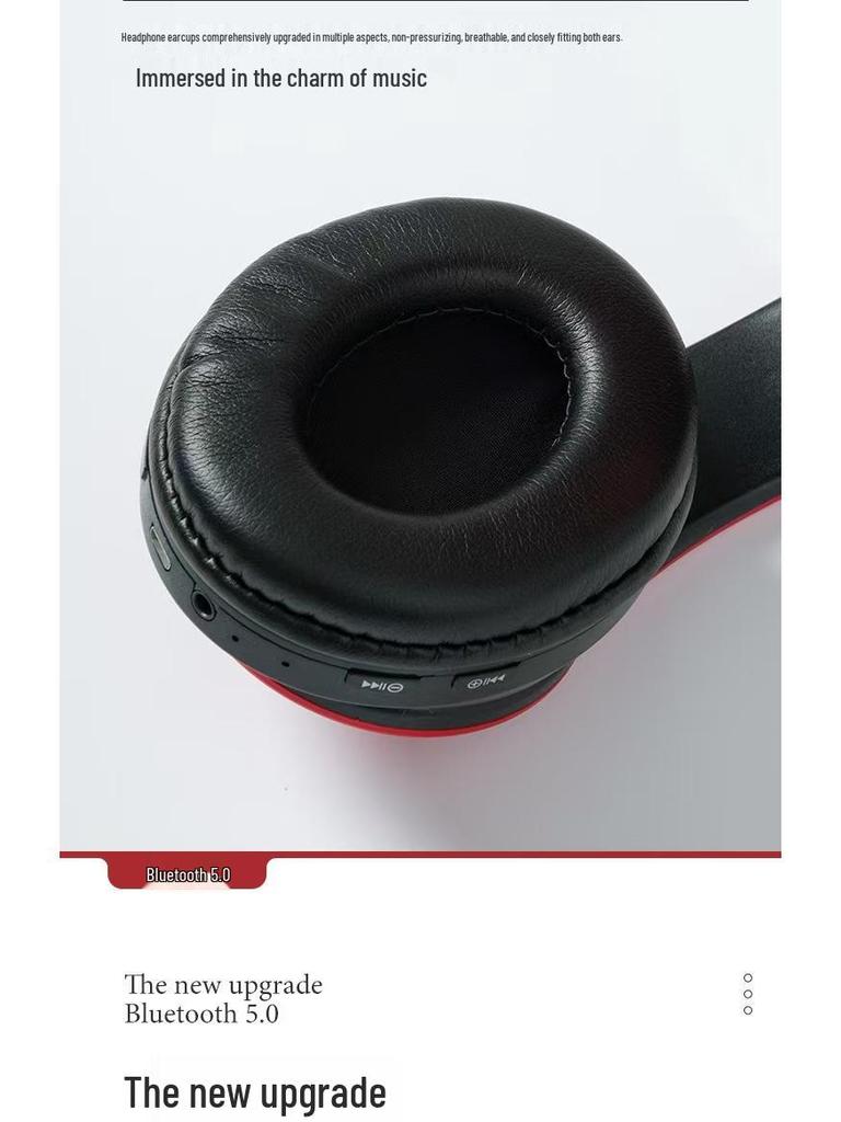 B39 Luminous Foldable Over-Ear Bluetooth Gaming Headset with Card Slot