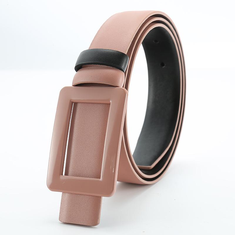 Women'S Belt New Versatile Thin Belt Skirt Dress Decoration Fashion Smooth Buckle Women'S Belt Women