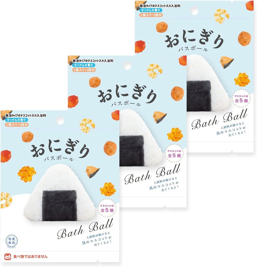 Nor Corporation Nor Corporation Bus Ball Realistic Food Series Onigiri Bus Ball With Mascot Set Of 3 Scented Ob Ong 1 1