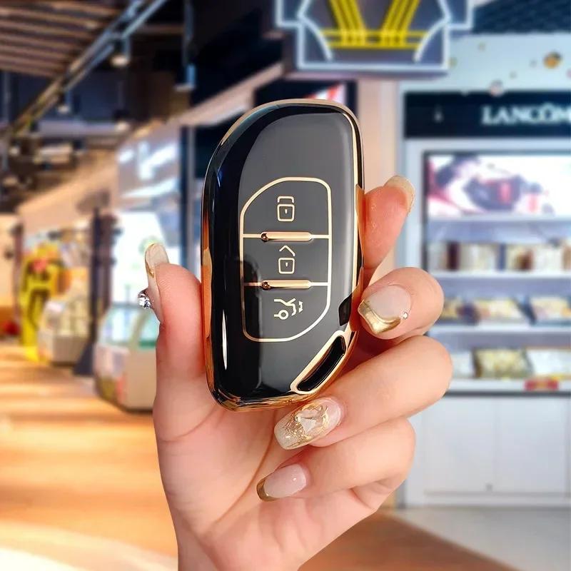 TPU Key Cover Case Holder Chain Ring For Dongfeng Fengxing Forthing T5 EVO 2021 Accessories Car-Styling