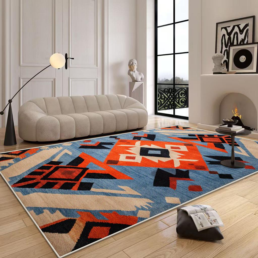 Bohemian Style Geometric Carpet Living Room Large Size Antiskid Sofa Table Mat Soft Machine Washable Bedroom Decor Bedend Carpet