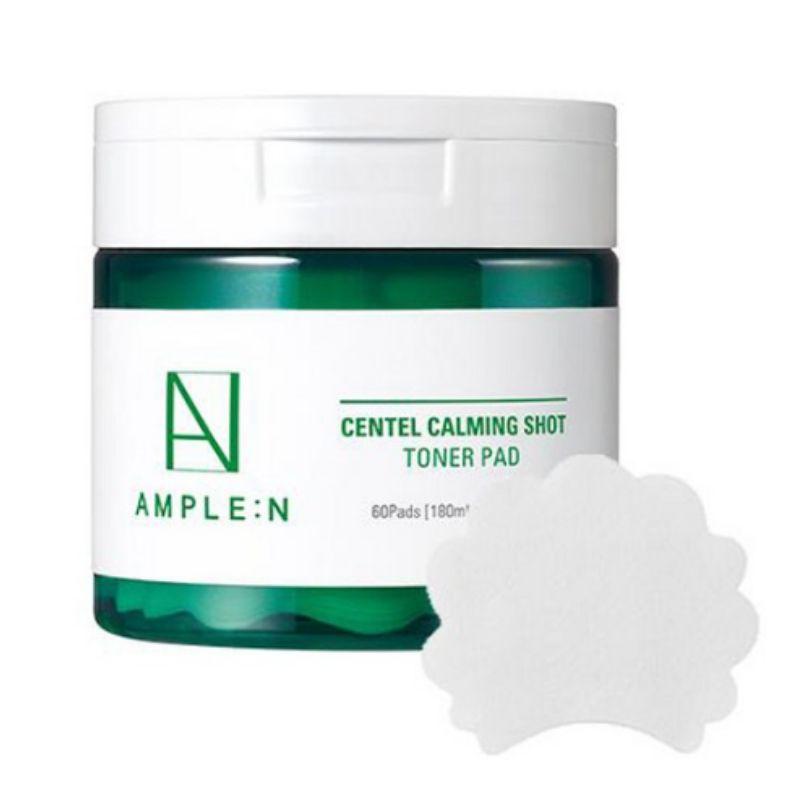 AMPLE:N Centel Calming Shot Toner Pads 180ml (60 Pads) – Soothing Cica Toner Pads for Sensitive Skin & Daily Hydration