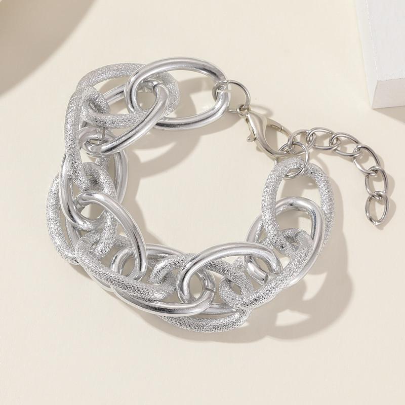 Accessories, Acrylic Leopard Geometric Colored Aluminum Chain Bracelet, Hip Hop Rough Jewelry For Women
