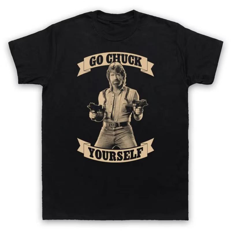 Chuck Norris Vattene Via Maglietta Parodia Divertente 2026 Estate Nuovi Articoli Più Venduti Unisex Donna Moda Y2K Maglietta in Cotone Oversize