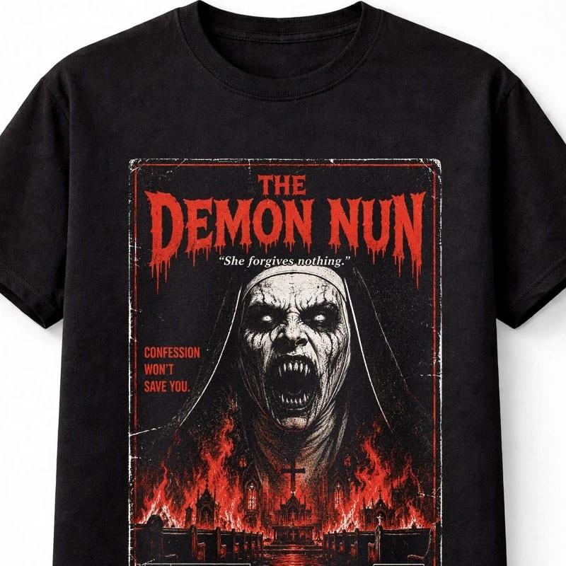 The Demon Nun Possession Gothic Vintage Horror VHS Unisex TShirt S