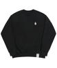 GRAVER [Unisex] Duck Flower Embroidered Smile Sweatshirt_Black