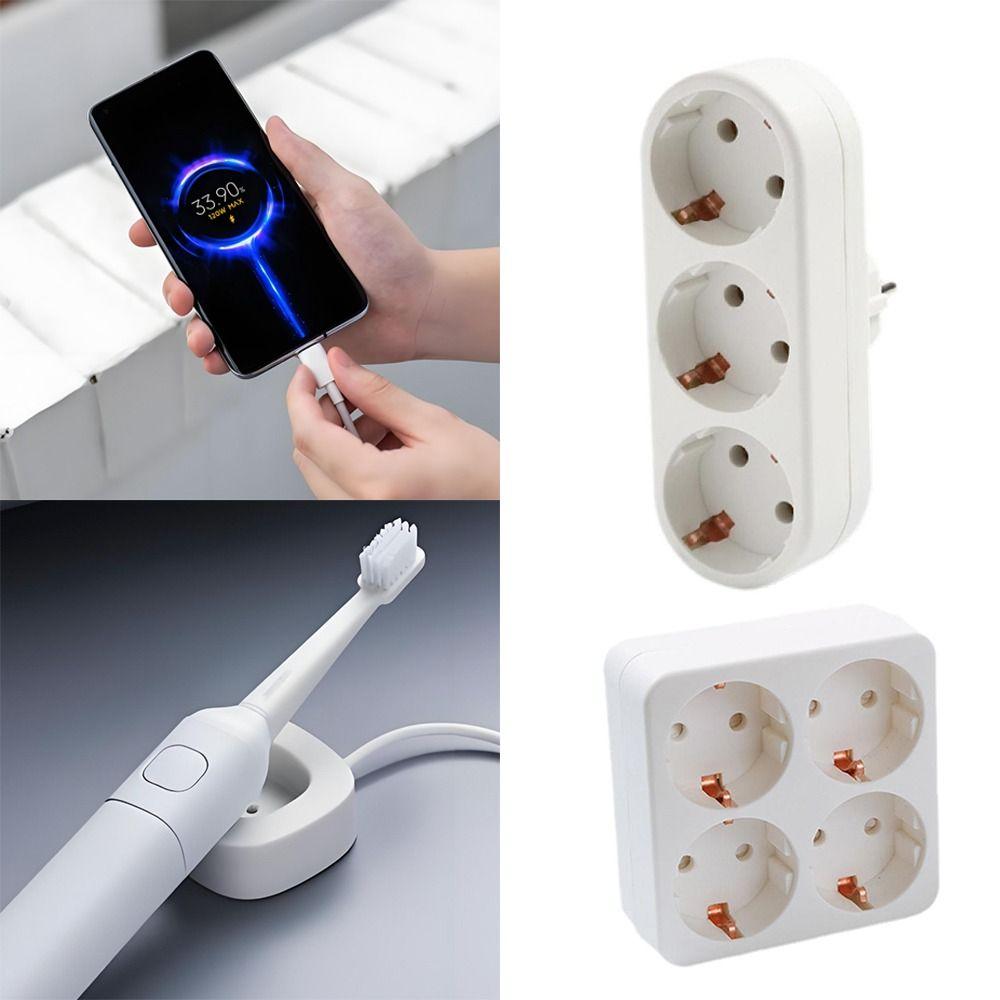 Universal 1 to 3/4 Way EU Conversion Plug 16A Fire Resistant Power Plug 250V Travel Adapter Travel Essential