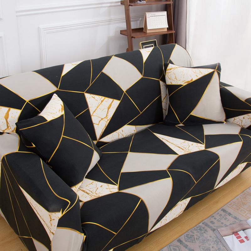 [Elastischer Sofabezug] Frühling und Sommer Milchseidenstoff L-förmiges Sofa, Wohnzimmer Armlehnensofa Kann für 1/2/3/4 Sitze verwendet werden