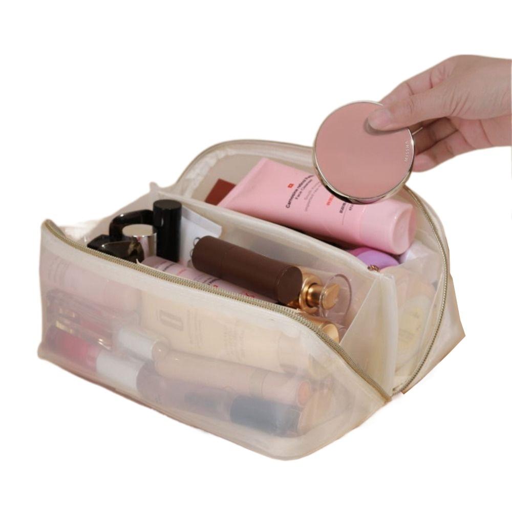 Zipper Closure Portable Cosmetic Pouch Large Capacity Women s Washbag  Women s Cosmetics белый