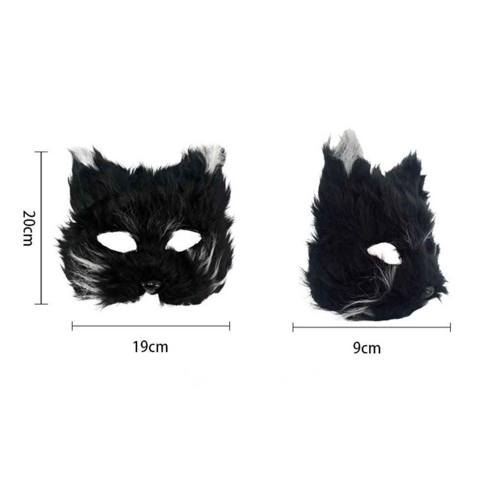 Premium Simulated Fox Party Fox Mask Lifelike Comfortable Faux Fur Cat Mask DIY Accessories Realistic Mask Cosplay Props