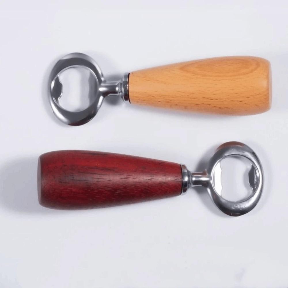 Creative Beer Bottle Opener Stainless Steel Wooden Bottle Opener Beer Can Opener  Kitchen Tools