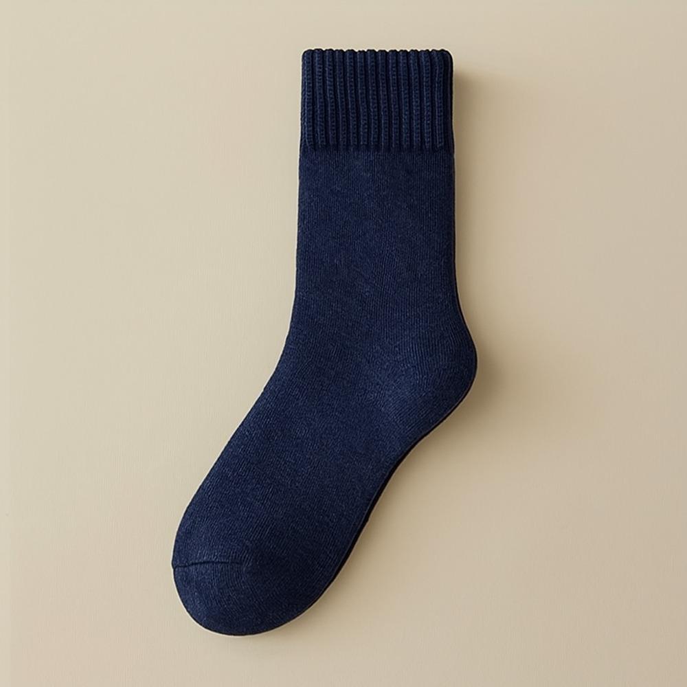 

Soft Comfortable Cashmere Fuzzy Wool Socks Thermal Thick Winter Warm Velvet Socks Solid Color Mid Tube Socks For Women One Size темно-синий