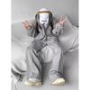 2024 Men's Korean-Style Hooded Cardigan with Shoulder Pads