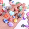 20-30pcs Colored Ink Painting Spacer Beads Heart Oval Irregular Shape Resin Beads For DIY Handmade Bracelet Keychain accessories