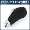 INFINAUTO Automatic Gear Shift Automotive Gearbox Stick Shifter Lever Knob for Toyota 4Runner Plastic Faux Leather Black Silver 1pc Knob, 2012-2021,
