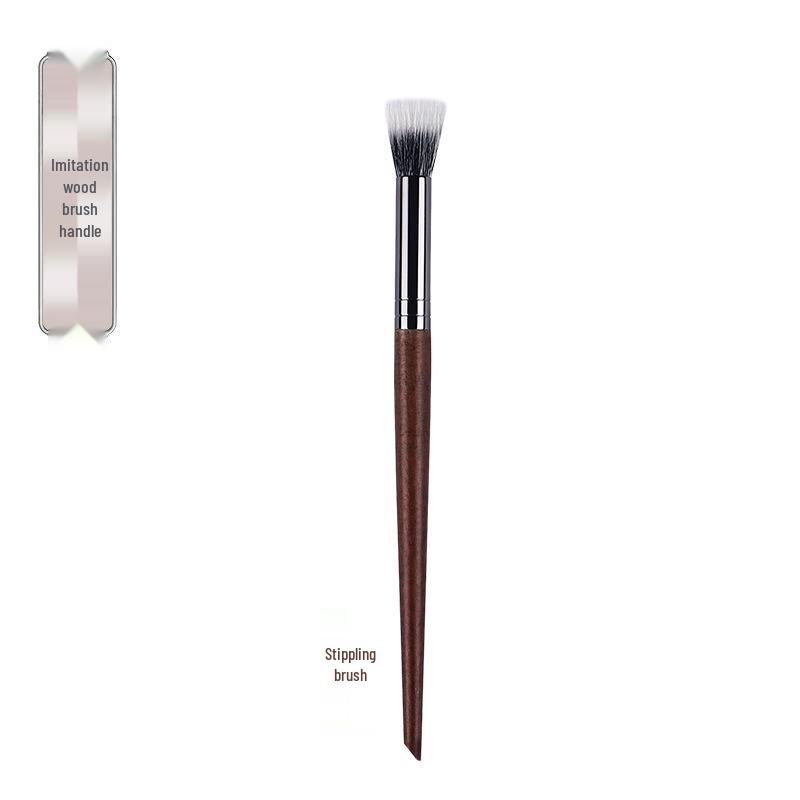 Flat Head Blush Stippling Brush - Fine Goat Hair Makeup Tool