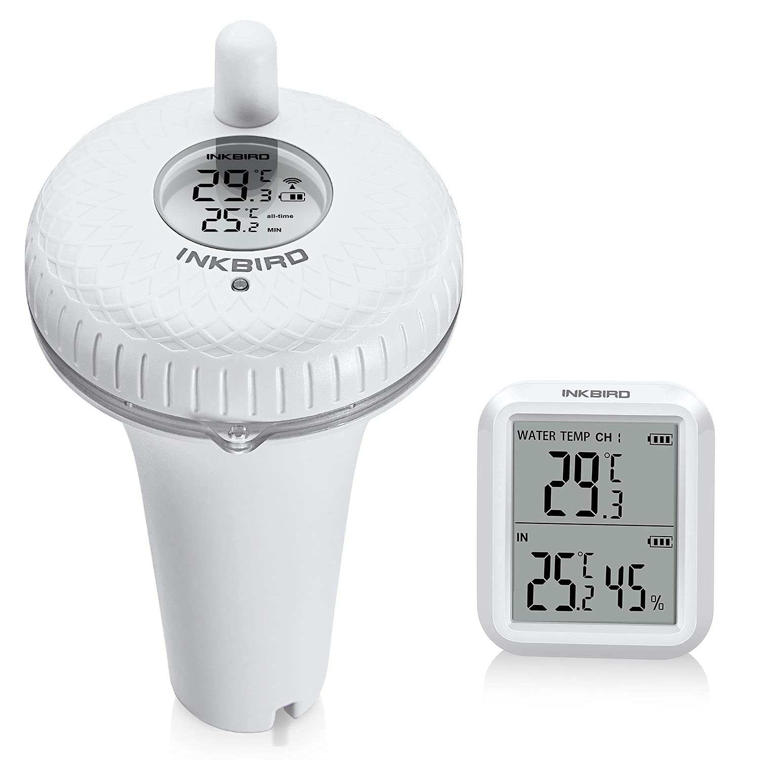 

INKBIRD Wireless Floating Pool Thermometer IPX7 Waterproof Digital Thermometer for Fish Pond,Aquarium,Hot Tub,Swimming Bath Wireless Version