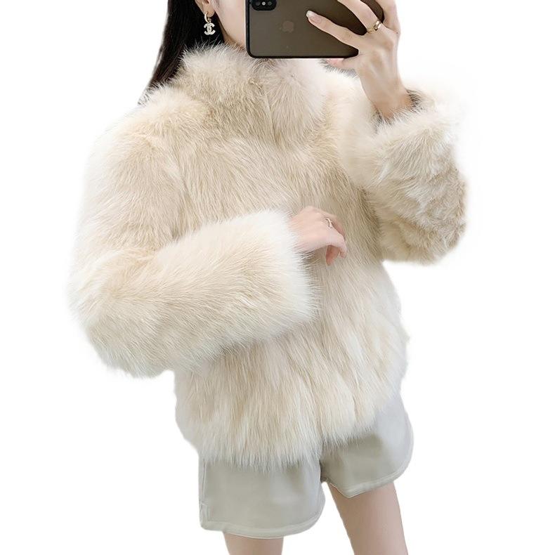 Skinny imitation fox hair fashionable cotton coat winter short small imitation fur fur coat women