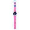SWATCH Neon Series Quartz Movement 30 Meters Waterproof Unisex Swiss Watch 34mm Purple Dial Biosource Material Case Silicone Strap SO28K111