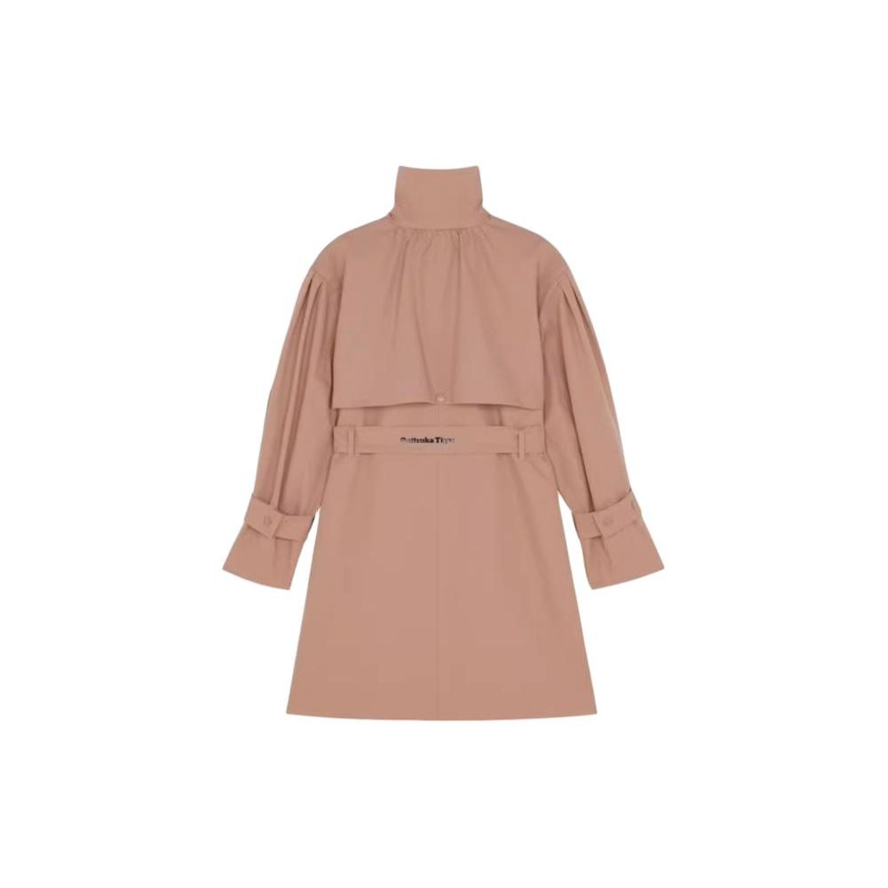 ONITSUKA TIGER Solid Color Belted Lapel Casual Windbreaker Women Outerwear Pink 2182A685-700