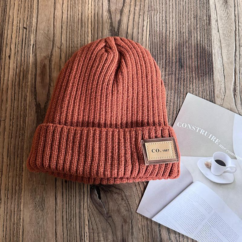 Winter Solid Color Knit Hat Men Women Fleece Lined Beanie Design Cold Weather