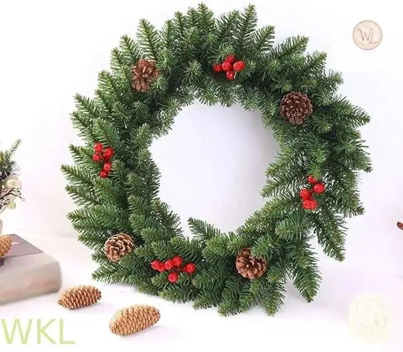 Artificial Christmas Wreath with Pine Cones and Berries