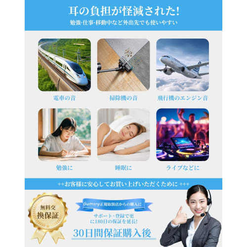 Gumsry Earplugs, Developed in Collaboration with Sleep Specialists, Completely Blocks Snoring, Noise Cancelling, 55dB Noise Reduction, Comfortable Sle