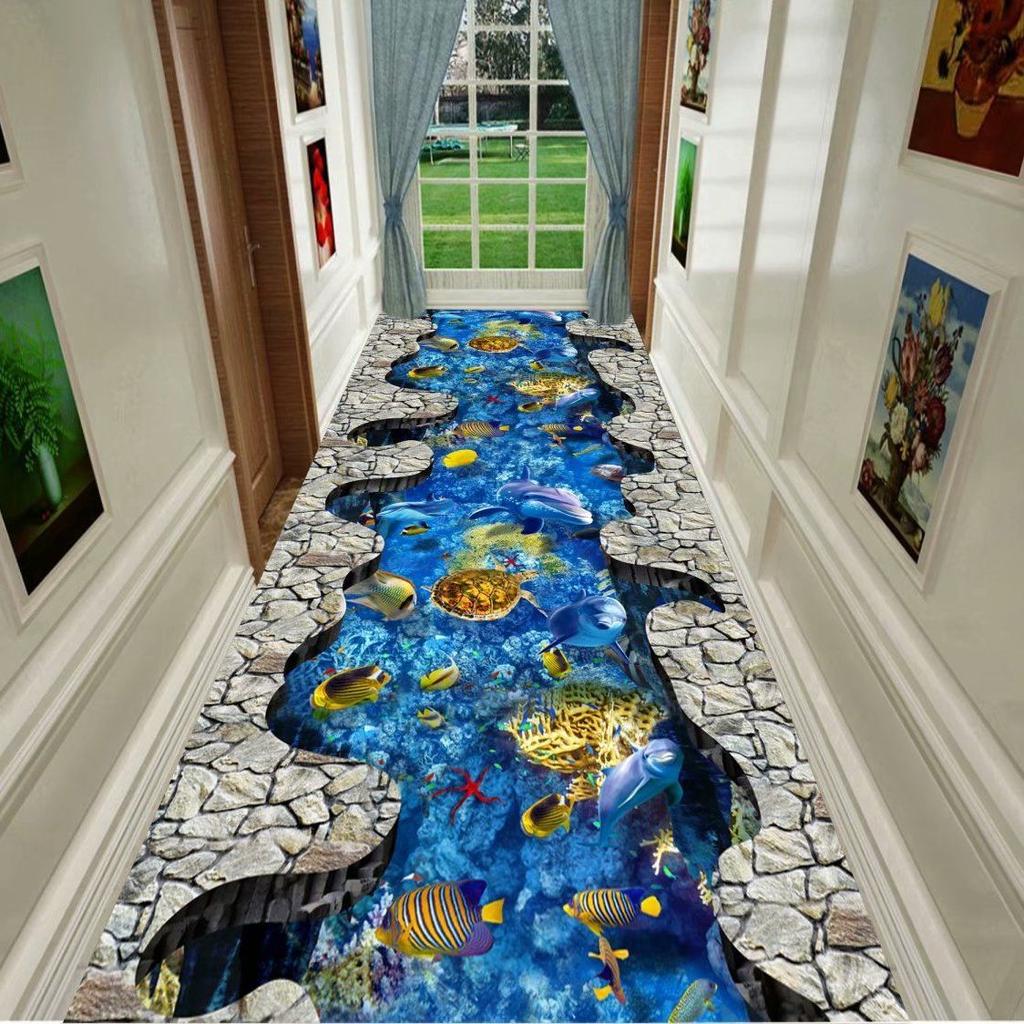3D Carpet Door Entry Hallway Aisle Long Entrance Living Room Home Stream Carp Rug Office Floor Mats Commercial Hotel Carpets RUG