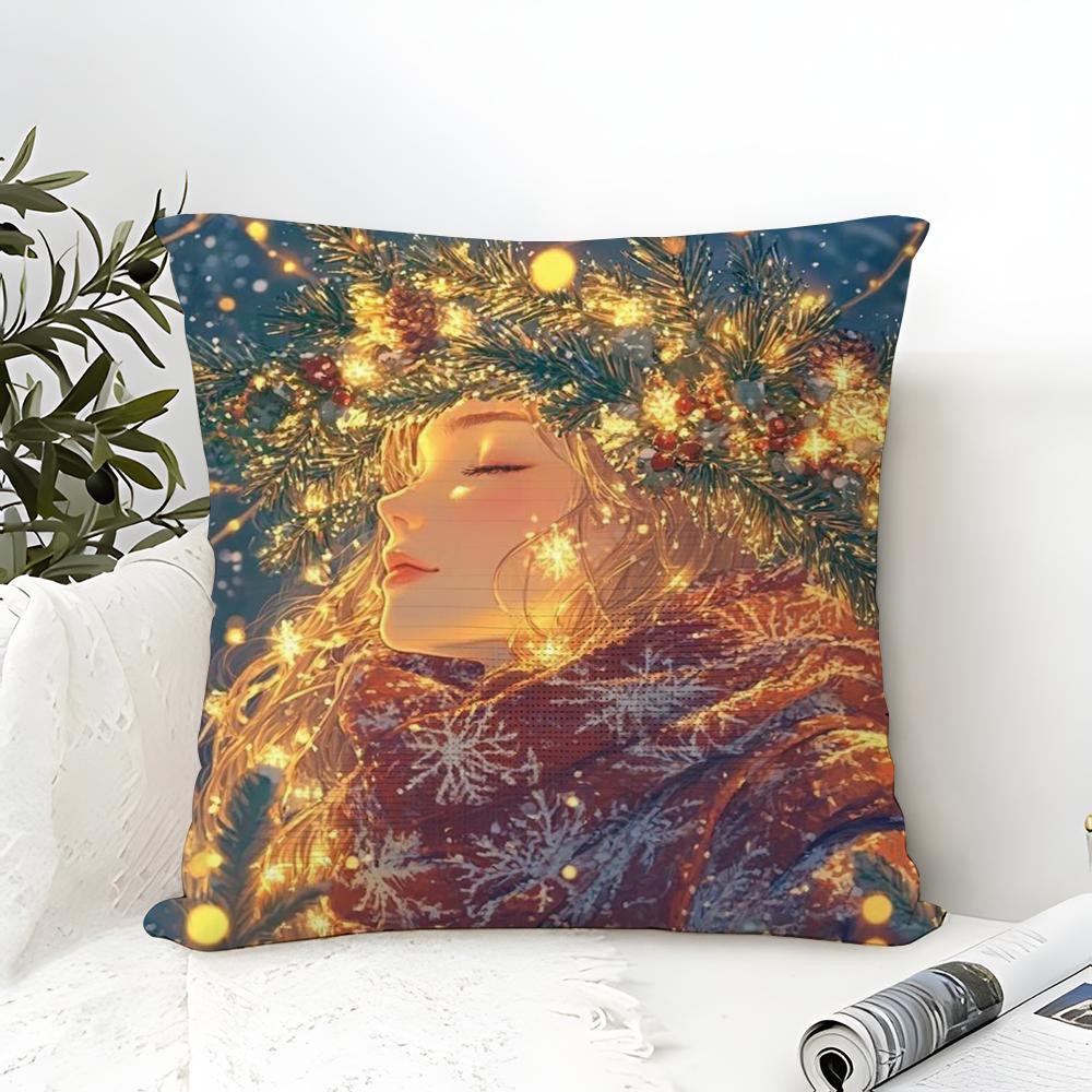 Cartoon Children'S Illustrations Religious Prints Pillow Case Linen Pillow Case Sofa Home Decor Cushion Cover Cushion Cove