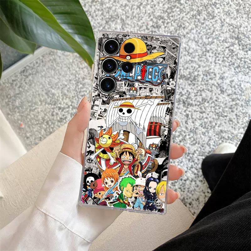 Comics One Pieces Anime S26 Ultra Case Coque For Samsung Galaxy S25 S26 S24 S23 Ultra S22 S20 Plus S21 FE A57 Clear Phone Cover