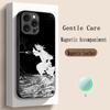 Fantasma cool japanische Samurai-Malerei Handyhülle Für iPhone 17 16 15 14 13 12 Plus Pro Max High-End Luxus Magsafe Schaffell