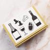 Cute Wooden Rubber Stamp Set with and Italian Menu Perfect for Office Made In Japan Wine, Izakaya, Champagne, Cheese, Designs, Pop-Ups, Gifts, (#29)