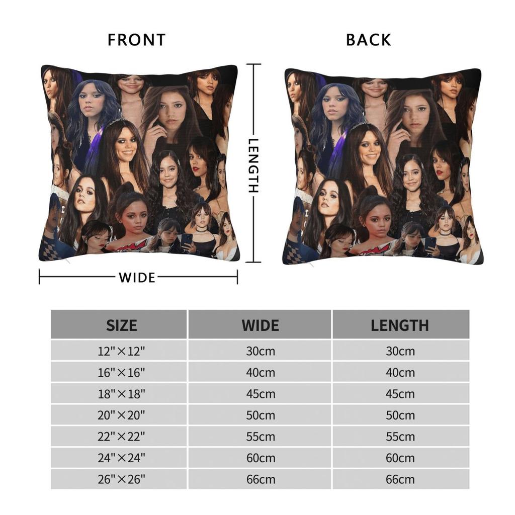 Jenna Ortega Photo Collage Pillowcase Polyester Linen Velvet Creative Zip Decor Pillow Case Home Cushion Cover