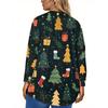 Damenmode Große Größe Rundhals Langarm Lässig Weihnachtsdruck Lose Pullover Top