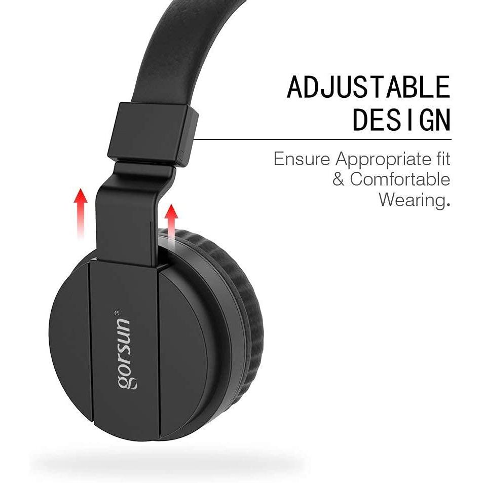 Cuffie per bambini Gorsun, cuffie per bambini stereo leggere con cavo per bambini, adulti, fascia regolabile, cuffie per bambini per smartphone