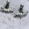 925 Sterling Silver CZ Wing Earrings, Gold Plated Sparkling Zircon Ear Crawler Studs for Women, Hypoallergenic Fine Jewelry
