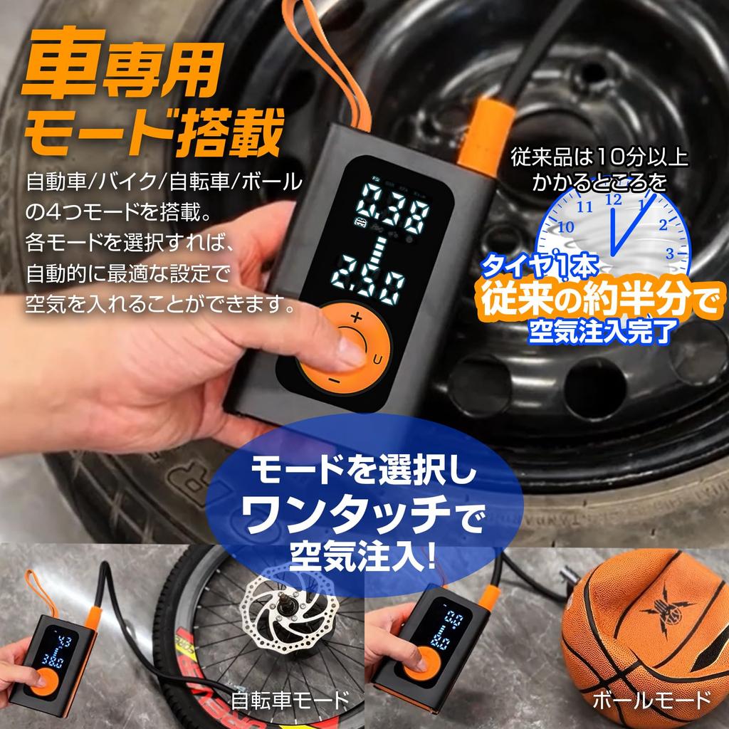 MAXWIN Electric Air Electric Air Compressor with Auto Pressure Setting for Car Cross and Rechargeable LED SOS Maximum Pressure of 150 PSI Pump,