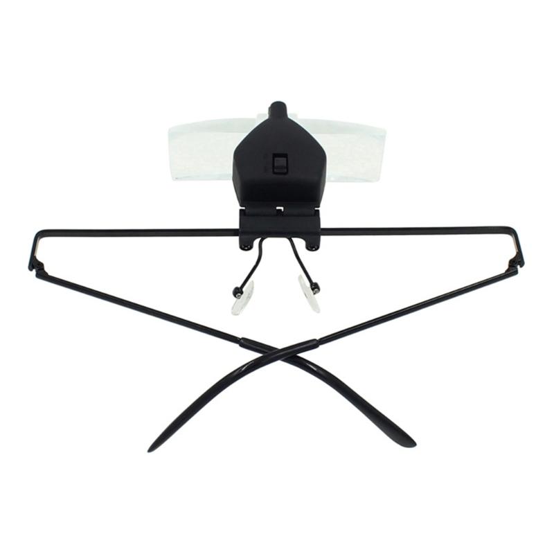 Magnifying Glasses, Head Magnifier Glasses with LED Lights and Detachable Lenses 1.5X 2.5X 3.5X for Reading