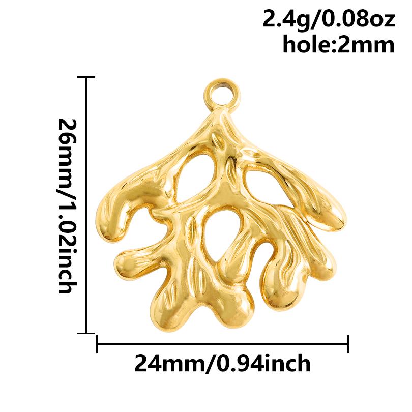 6pcs Real Gold Plated Marine Organism Shell Lobster Coral Stainless Steel Charms For Jewelry Making Supplies DIY Animal Pendant
