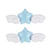 2Pcs Girl Hairpins Sparkling Ice Glitter Design Stars Angel Wings Decor Decorative Bang Hair Clips Hair Accessories