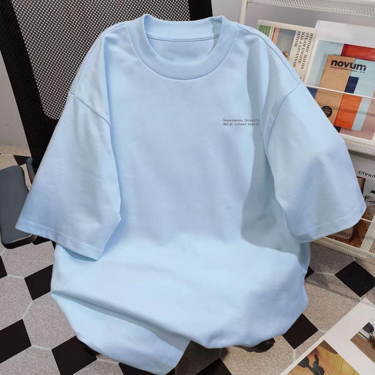 Unisex 100% Cotton Retro Letter Print Loose Fit Summer T-Shirt 3XL (70-80 kg)