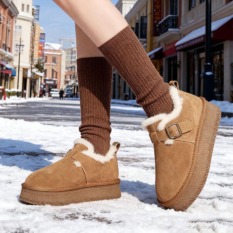 Plüsch warme bequeme dicksohlige Freizeitschuhe Schneestiefel Damen Winter neu plüschverdickte flauschige Schuhe Damen