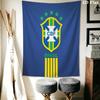 Brazilian Football Wall Tapestry Aesthetic Wall Hanging Printed Fabric Blanket Decorative Tapestries for Bedroom Living Room Home Decor