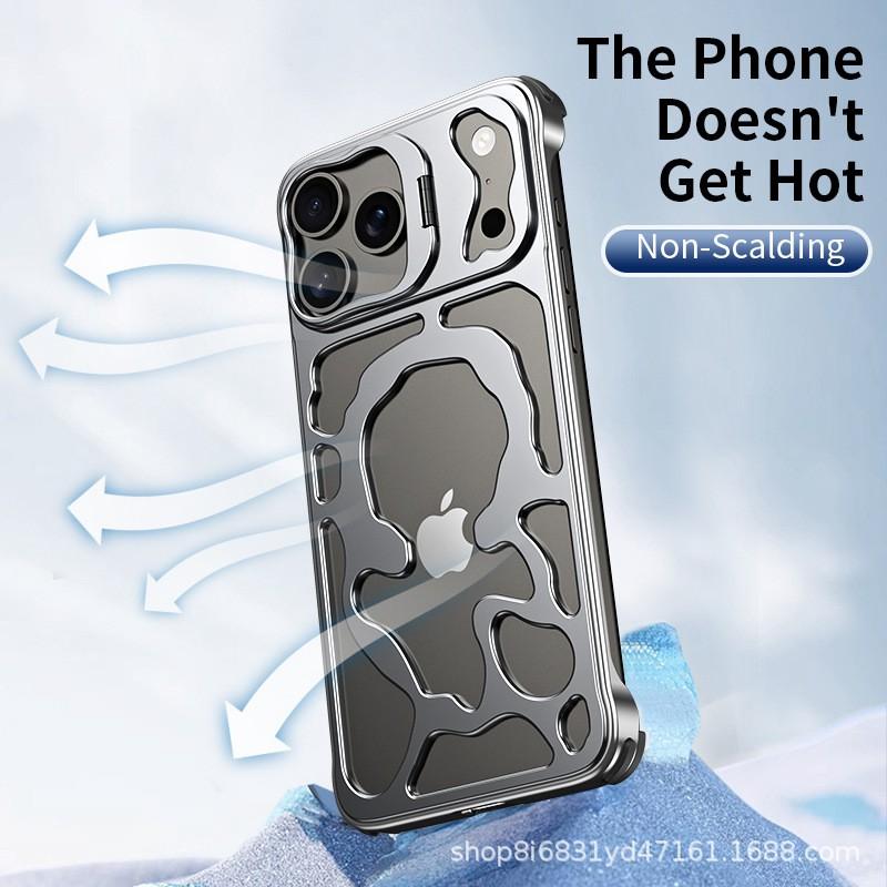 Metal Hollow MagSafe Phone Case IPhone 17 Pro Max Anti-fingerprint Shockproof Cover
